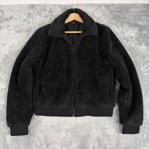 Beyond Yoga Jacket Womens Medium Black Brave The Elements Sherpa Bomber Fleece